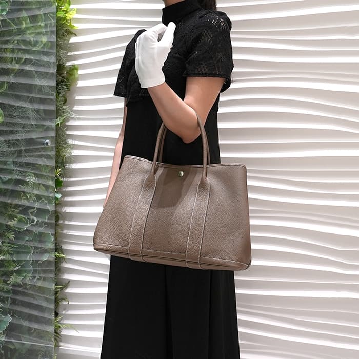HERMES エルメス ガーデンパーティー 36/PM ネゴンダ エトゥープ シルバー金具 29