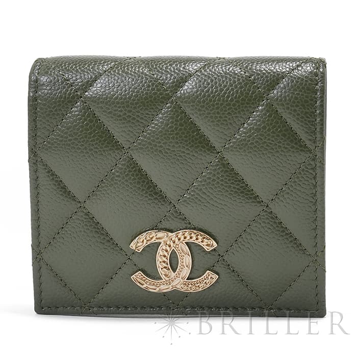 中古)CHANEL シャネル ミディアムウォレット キャビアスキン カーキ ゴールド金具(商品ID:3717017967932)詳細ページ | レディースブランド サロン BRILLER | レディース腕時計、ブランドバッグ、ブランドジュエリーのオンラインストア
