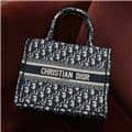 CHRISTIAN DIOR クリスチャン ディオール ブックトート バッグ スモール ディオール オブリーク エンブロイダリー ブルー エクリュ M1265ZRIW_M828