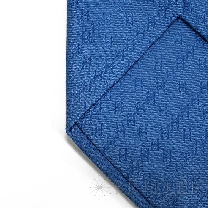 HERMES エルメス ネクタイ H織りタイ 7cm《ニューH》ブルー・プロフォン 10