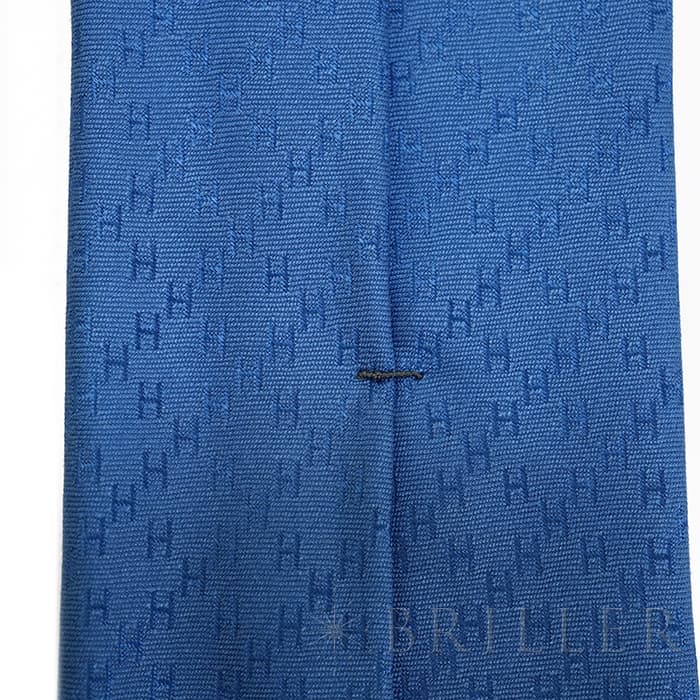 HERMES エルメス ネクタイ H織りタイ 7cm《ニューH》ブルー・プロフォン 13