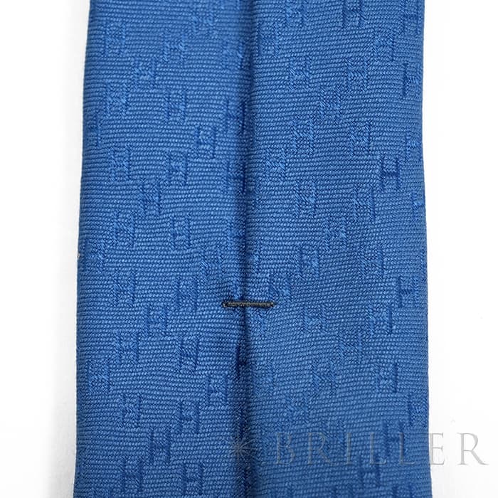 HERMES エルメス ネクタイ H織りタイ 7cm《ニューH》ブルー・プロフォン 20