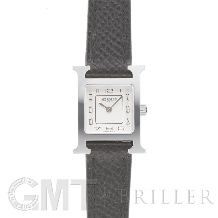 HERMES エルメス Hウォッチ ミニ 21mm ノワール シルバー HH1.110.227 メイン