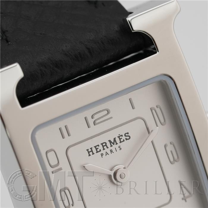 HERMES エルメス Hウォッチ ミニ 21mm ノワール シルバー HH1.110.227 9