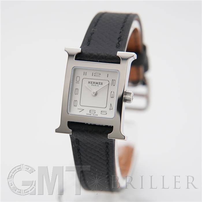 HERMES エルメス Hウォッチ ミニ 21mm ノワール シルバー HH1.110.227 1