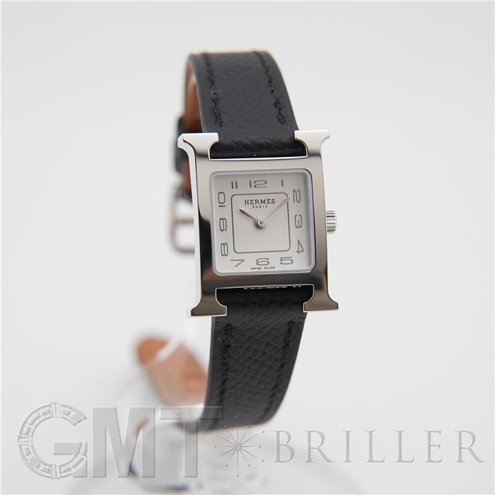 HERMES エルメス Hウォッチ ミニ 21mm ノワール シルバー HH1.110.227 19