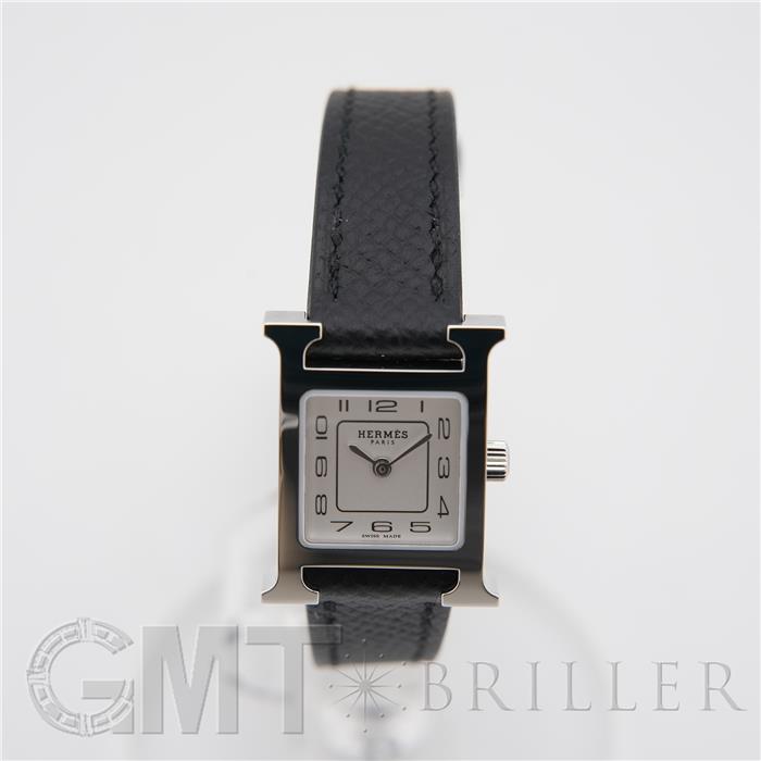HERMES エルメス Hウォッチ ミニ 21mm ノワール シルバー HH1.110.227 20