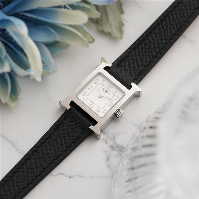 HERMES エルメス Hウォッチ ミニ 21mm ノワール シルバー HH1.110.227 2