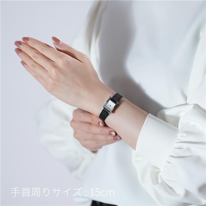 HERMES エルメス Hウォッチ ミニ 21mm ノワール シルバー HH1.110.227 29