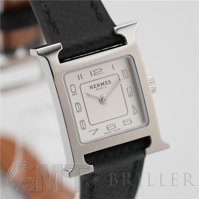 HERMES エルメス Hウォッチ ミニ 21mm ノワール シルバー HH1.110.227 8