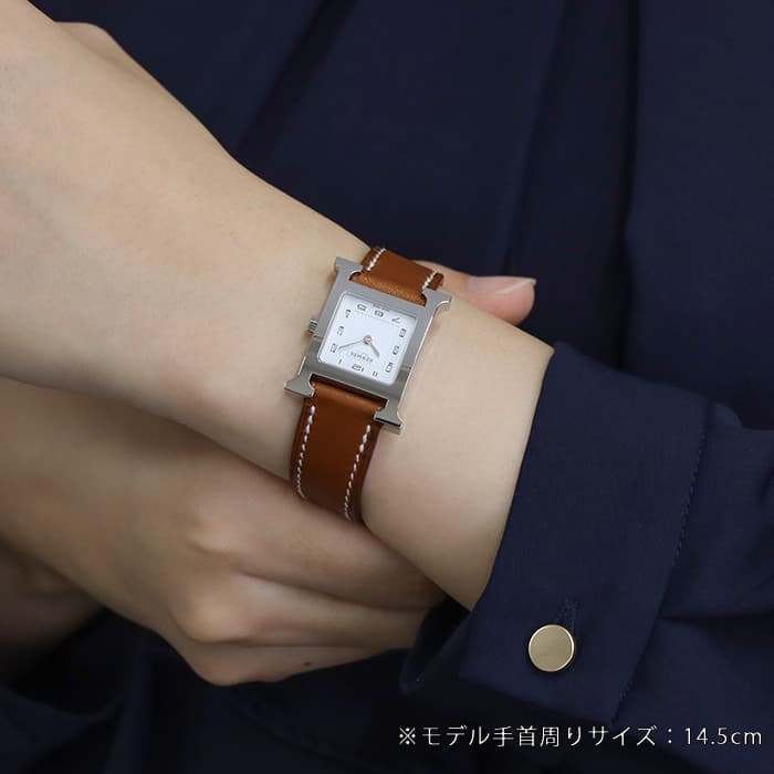 HERMES エルメス Hウォッチ HH1.210.131/VBA 036706WW00 SS ナチュラルブラウン 28