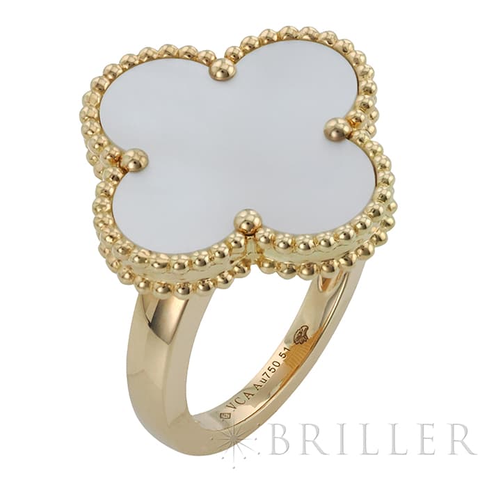 Van Cleef & Arpels ヴァン クリーフ&アーペル マジック アルハンブラ リング イエローゴールド MOP VCARF78951 11号 10