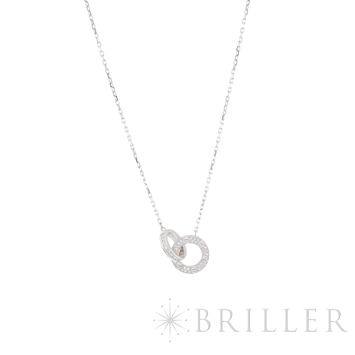 中古)CARTIER カルティエ ラブ ペンダント ネックレス パヴェ 