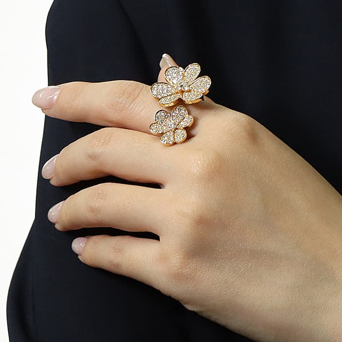Van Cleef & Arpels ヴァン クリーフ&アーペル フリヴォル フリヴォル アントレ レ ドア リング イエローゴールド ダイヤモンド VCARP0J851 11号 13