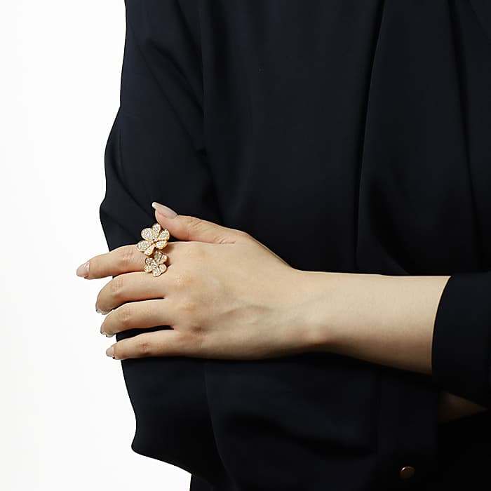 Van Cleef & Arpels ヴァン クリーフ&アーペル フリヴォル フリヴォル アントレ レ ドア リング イエローゴールド ダイヤモンド VCARP0J851 11号 14
