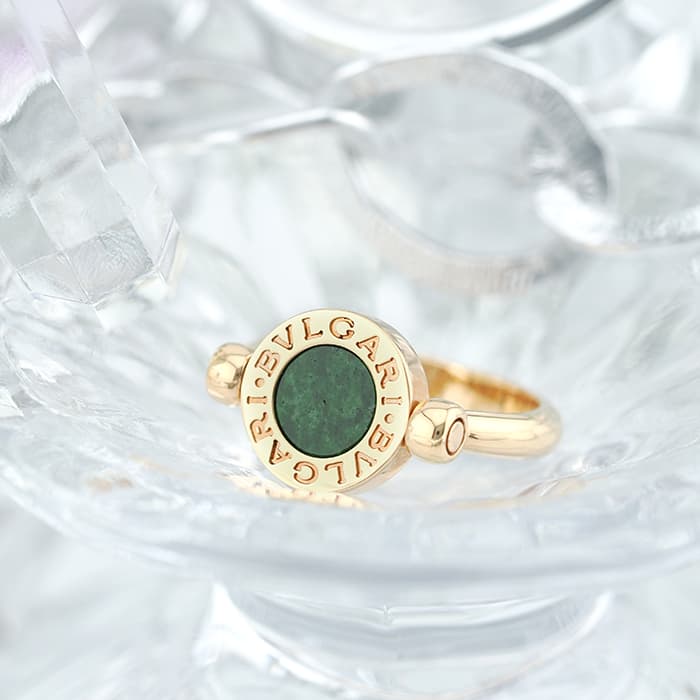 BVLGARI ブルガリ ブルガリ・ブルガリ フリップ リング ローズゴールド 翡翠 ダイヤモンド 350905 53 2