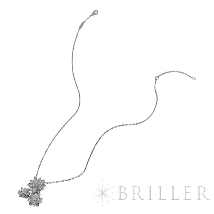 Van Cleef & Arpels ヴァン クリーフ&アーペル ロータス ペンダント ネックレス 3フラワー ホワイトゴールド ダイヤモンド VCARP7TG00 12