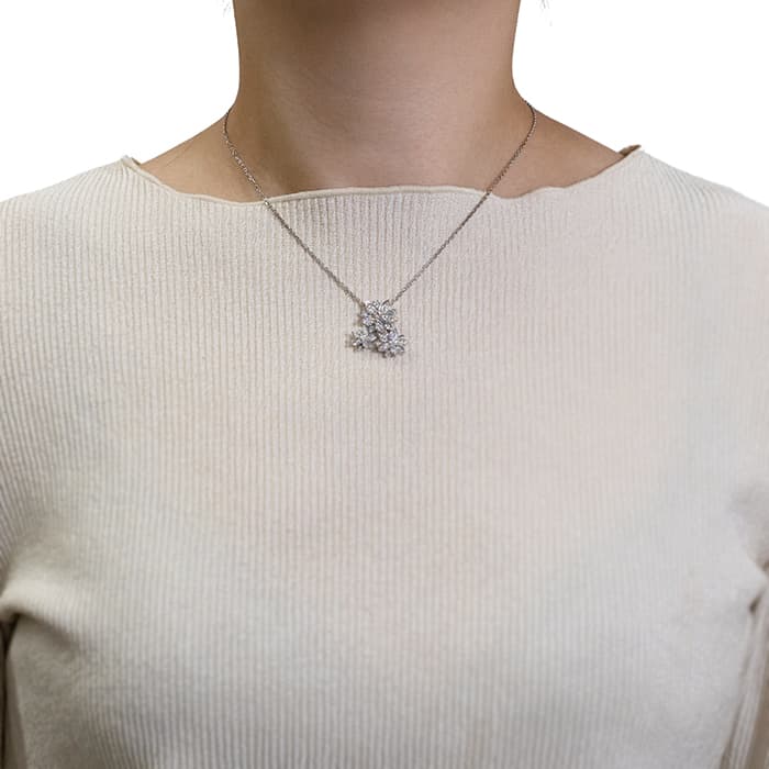 Van Cleef & Arpels ヴァン クリーフ&アーペル ロータス ペンダント ネックレス 3フラワー ホワイトゴールド ダイヤモンド VCARP7TG00 14