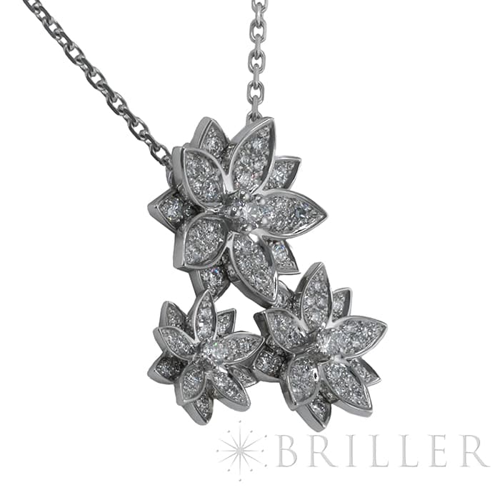 Van Cleef & Arpels ヴァン クリーフ&アーペル ロータス ペンダント ネックレス 3フラワー ホワイトゴールド ダイヤモンド VCARP7TG00 3