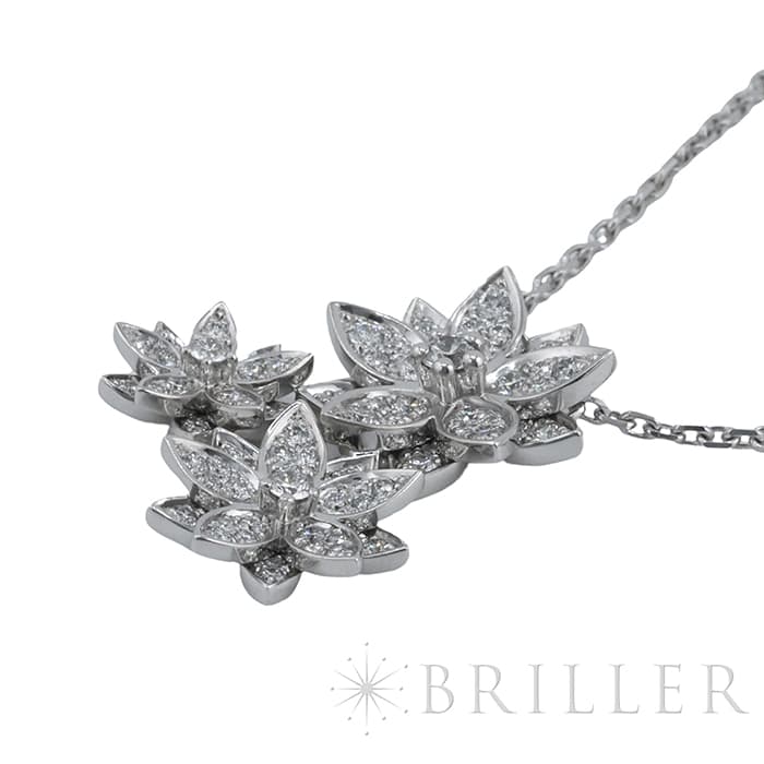 Van Cleef & Arpels ヴァン クリーフ&アーペル ロータス ペンダント ネックレス 3フラワー ホワイトゴールド ダイヤモンド VCARP7TG00 6
