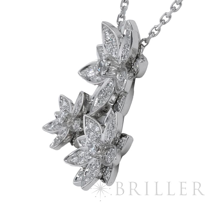 Van Cleef & Arpels ヴァン クリーフ&アーペル ロータス ペンダント ネックレス 3フラワー ホワイトゴールド ダイヤモンド VCARP7TG00 8