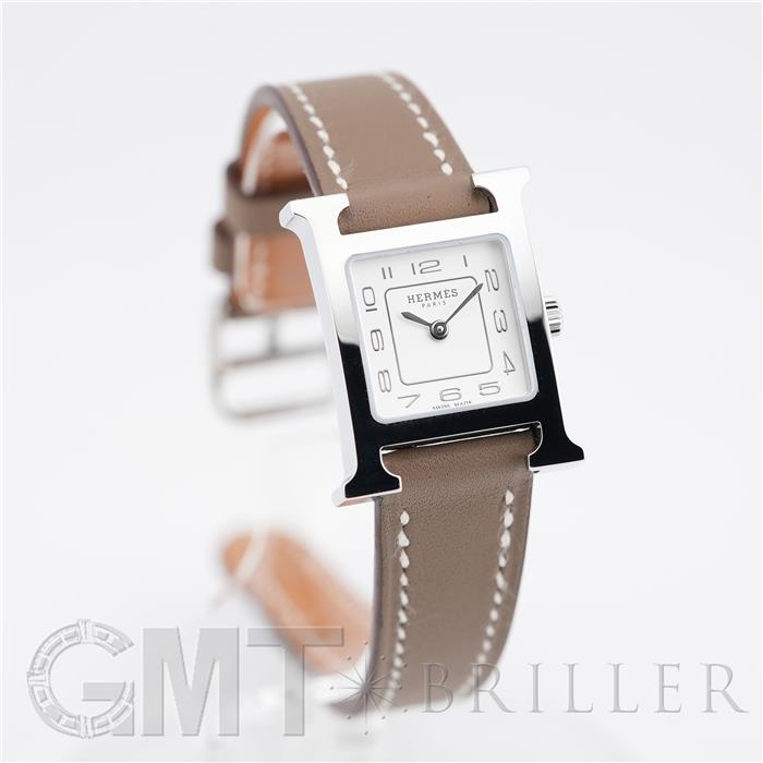 HERMES エルメス Hウォッチ Hウォッチ ミニ 21mm エトゥープ シルバー HH1.110.227【未使用品】 19