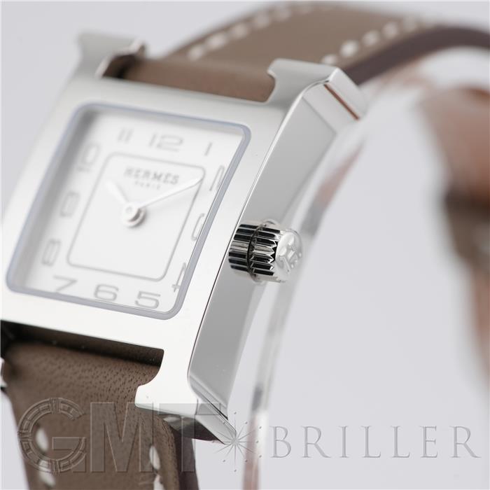 HERMES エルメス Hウォッチ Hウォッチ ミニ 21mm エトゥープ シルバー HH1.110.227【未使用品】 23