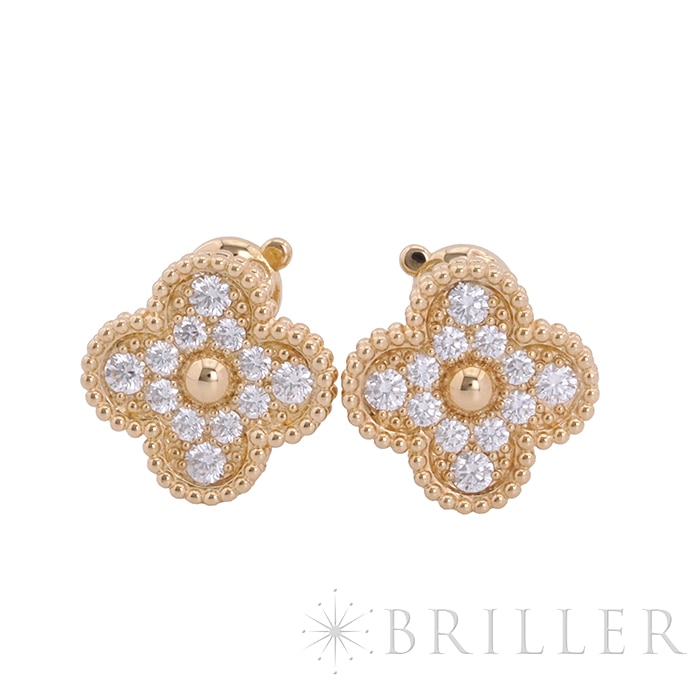 Van Cleef & Arpels ヴァン クリーフ&アーペル アルハンブラ ヴィンテージアルハンブラ ピアス イヤリング イエローゴールド ダイヤモンド VCARA44700 メイン