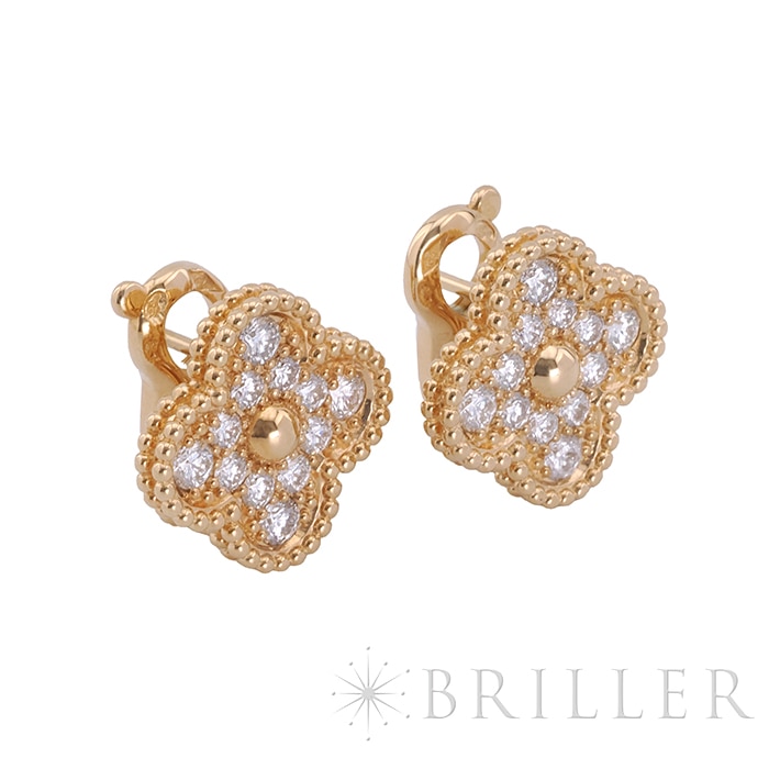 Van Cleef & Arpels ヴァン クリーフ&アーペル アルハンブラ ヴィンテージアルハンブラ ピアス イヤリング イエローゴールド ダイヤモンド VCARA44700 9