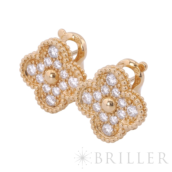 Van Cleef & Arpels ヴァン クリーフ&アーペル アルハンブラ ヴィンテージアルハンブラ ピアス イヤリング イエローゴールド ダイヤモンド VCARA44700 3