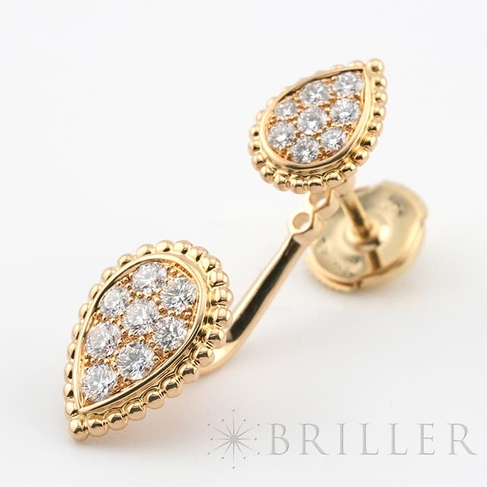 BOUCHERON　ブシュロン セルパンボエム 2モチーフ シングル スタッズイヤリング ピアス ペア イエローゴールド ダイヤモンド JCO01425 4