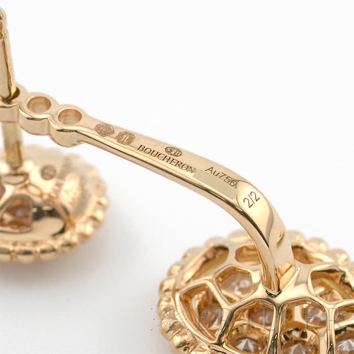 BOUCHERON　ブシュロン セルパンボエム 2モチーフ シングル スタッズイヤリング ピアス ペア イエローゴールド ダイヤモンド JCO01425 6