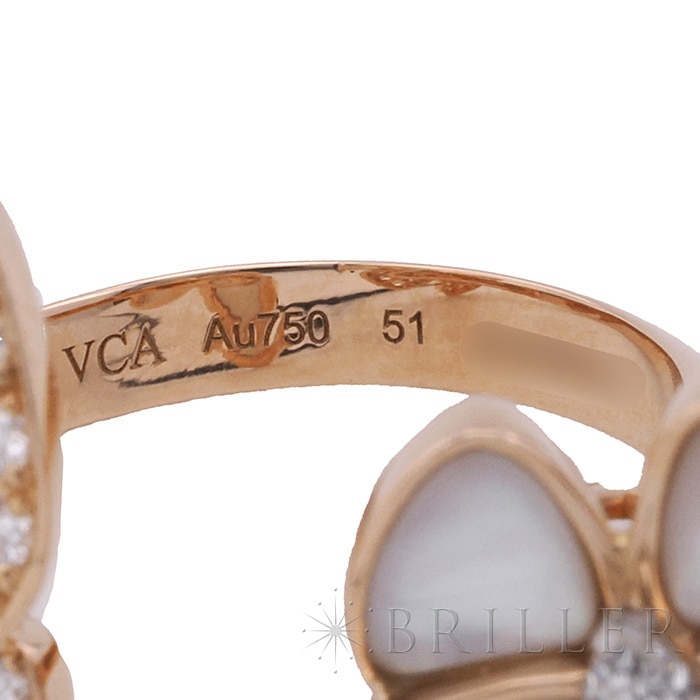Van Cleef & Arpels ヴァン クリーフ&アーペル ドゥ パピヨン アントレ レ ドア リング ローズゴールド マザーオブパール ダイヤモンド 11号 VCARO7AL00 9