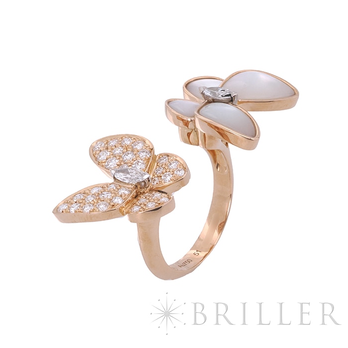 Van Cleef & Arpels ヴァン クリーフ&アーペル ドゥ パピヨン アントレ レ ドア リング ローズゴールド マザーオブパール ダイヤモンド 11号 VCARO7AL00 8