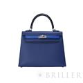 HERMES エルメス ケリー 25 セリエ トリコロール エプソン ブルーサフィール ノワール ブルーフランス シルバー金具【未使用】 メイン