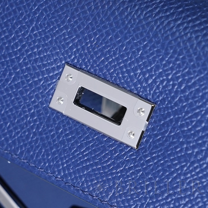 HERMES エルメス ケリー 25 セリエ トリコロール エプソン ブルーサフィール ノワール ブルーフランス シルバー金具【未使用】 13