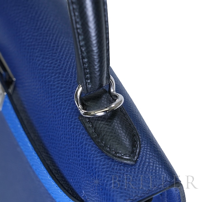 HERMES エルメス ケリー 25 セリエ トリコロール エプソン ブルーサフィール ノワール ブルーフランス シルバー金具【未使用】 16