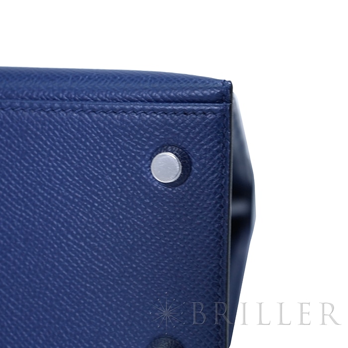 HERMES エルメス ケリー 25 セリエ トリコロール エプソン ブルーサフィール ノワール ブルーフランス シルバー金具【未使用】 20
