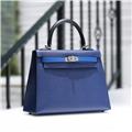 HERMES エルメス ケリー 25 セリエ トリコロール エプソン ブルーサフィール ノワール ブルーフランス シルバー金具【未使用】 2