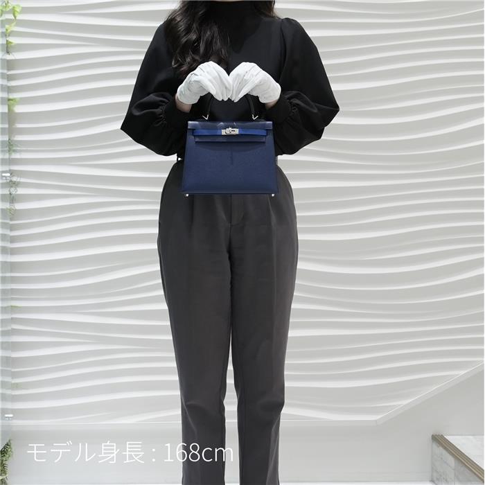 HERMES エルメス ケリー 25 セリエ トリコロール エプソン ブルーサフィール ノワール ブルーフランス シルバー金具【未使用】 29