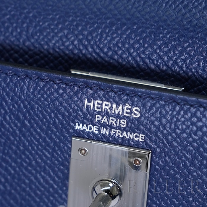 HERMES エルメス ケリー 25 セリエ トリコロール エプソン ブルーサフィール ノワール ブルーフランス シルバー金具【未使用】 3