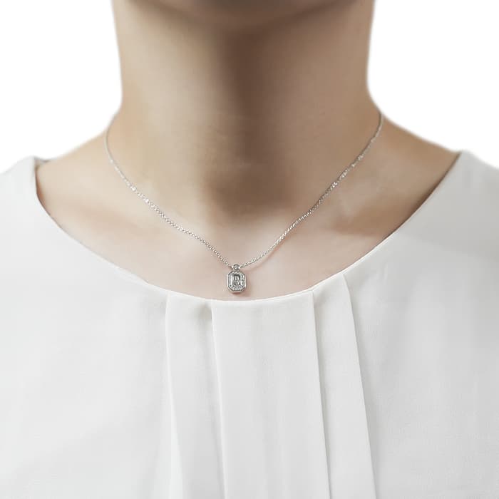 HARRY WINSTON ハリー・ウィンストン HWロゴ ダイヤモンド ペンダント ネックレス ホワイトゴールド PEDWRD16HWL 14