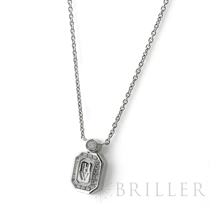 HARRY WINSTON ハリー・ウィンストン HWロゴ ダイヤモンド ペンダント ネックレス ホワイトゴールド PEDWRD16HWL 3