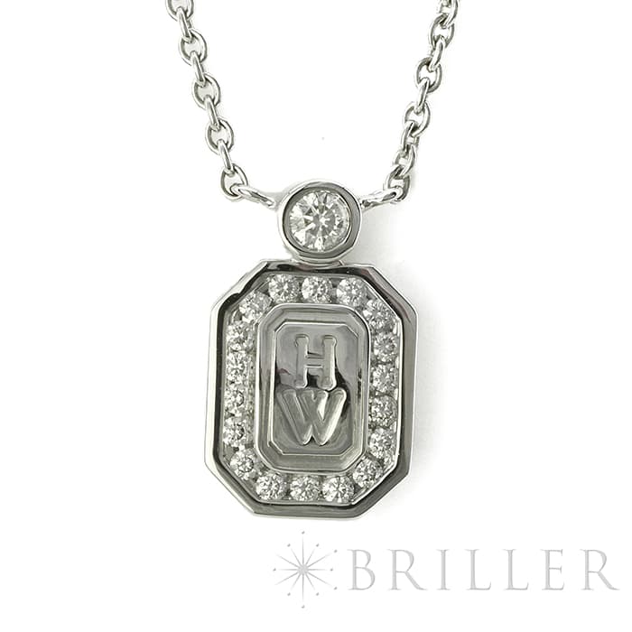 HARRY WINSTON ハリー・ウィンストン HWロゴ ダイヤモンド ペンダント ネックレス ホワイトゴールド PEDWRD16HWL 4