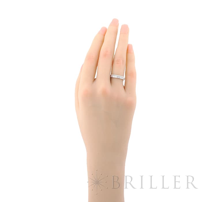 BOUCHERON　ブシュロン キャトル ラディアント ハーフ リング フルパヴェ ホワイトゴールド 11号 JAL00226 13