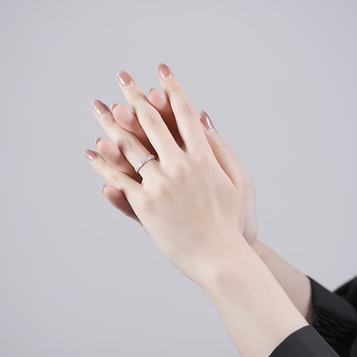 BOUCHERON　ブシュロン キャトル ラディアント ハーフ リング フルパヴェ ホワイトゴールド 11号 JAL00226 14