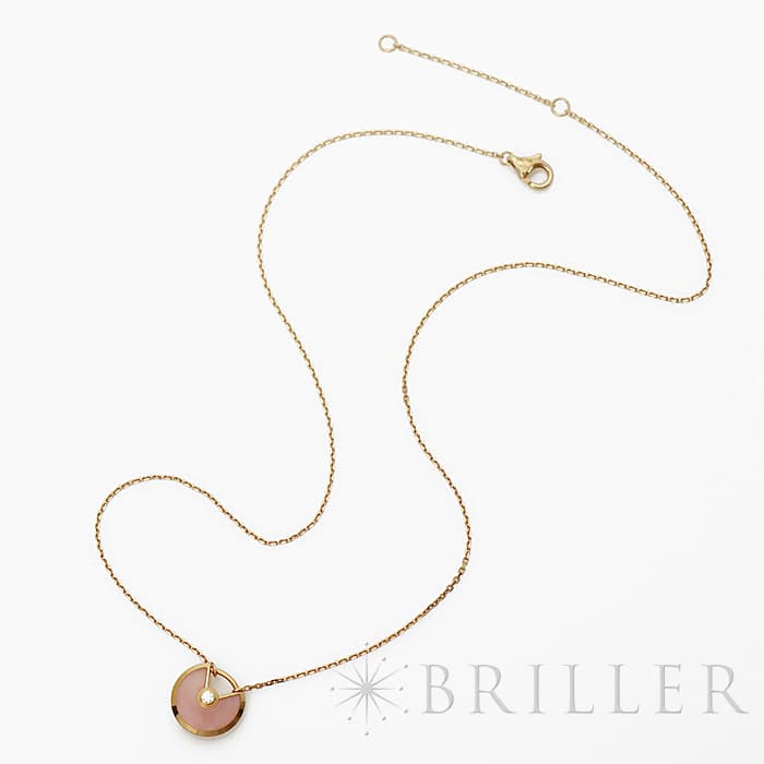 CARTIER カルティエ アミュレットドゥカルティエ ネックレス ピンクゴールド ピンクオパール/ダイヤモンド B7224519 12