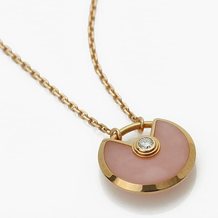 CARTIER カルティエ アミュレットドゥカルティエ ネックレス ピンクゴールド ピンクオパール/ダイヤモンド B7224519 2