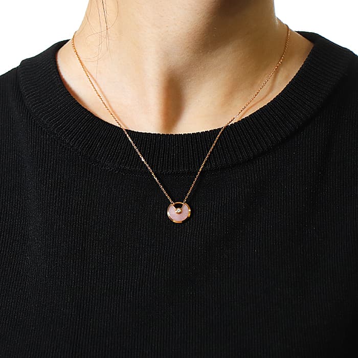 CARTIER カルティエ アミュレットドゥカルティエ ネックレス ピンクゴールド ピンクオパール/ダイヤモンド B7224519 14