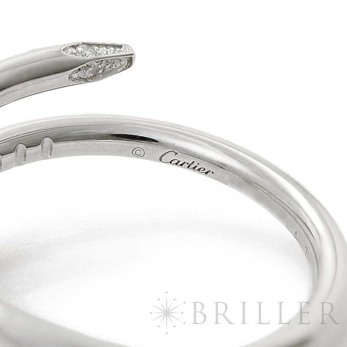 CARTIER カルティエ ジュストアンクル リング スモールモデル ホワイトゴールド セミパヴェダイヤモンド 7号 B4231600 10